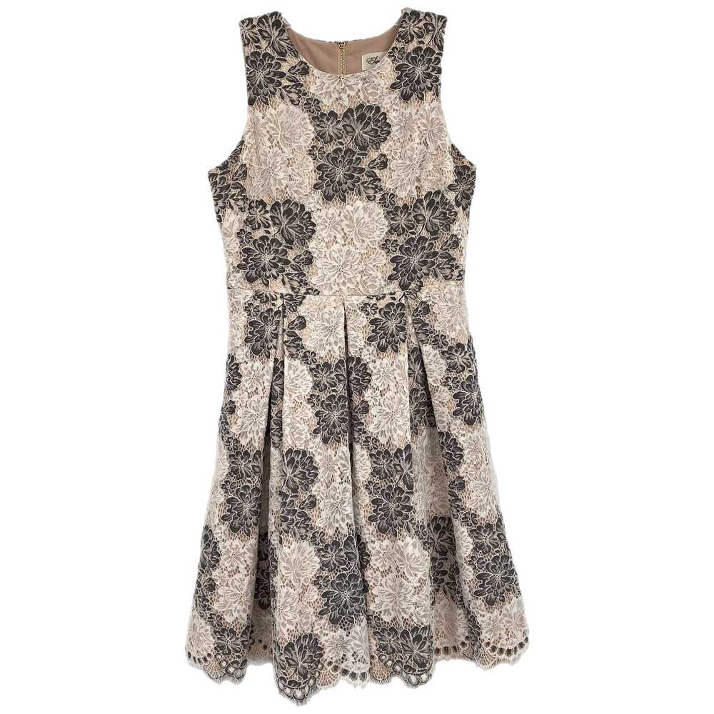 Eliza J Tan Gray Lace Pleated Mini Dress | Women’s Size 10